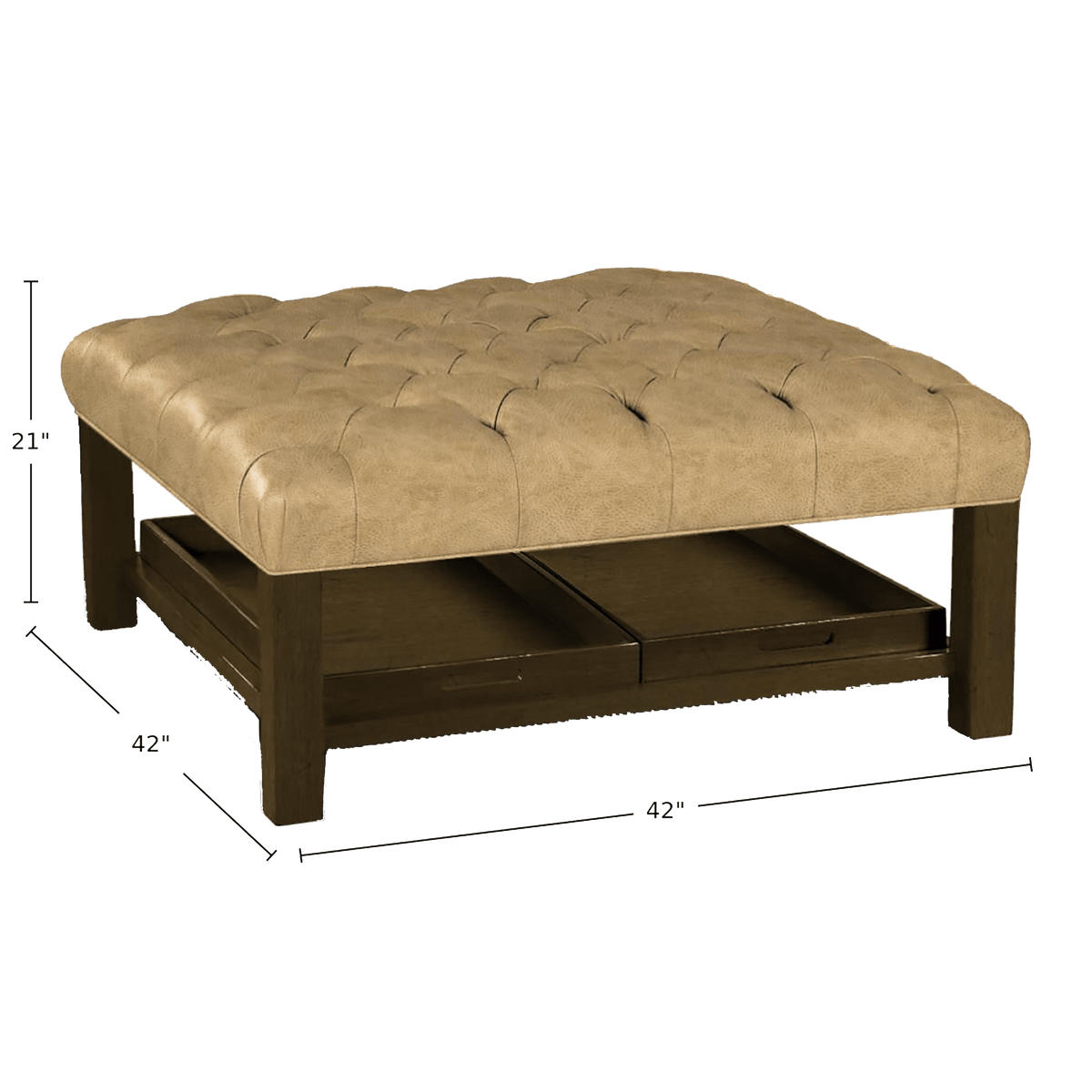 Cristle Genuine Leather Ottoman - Made in U.S.A. - Coja