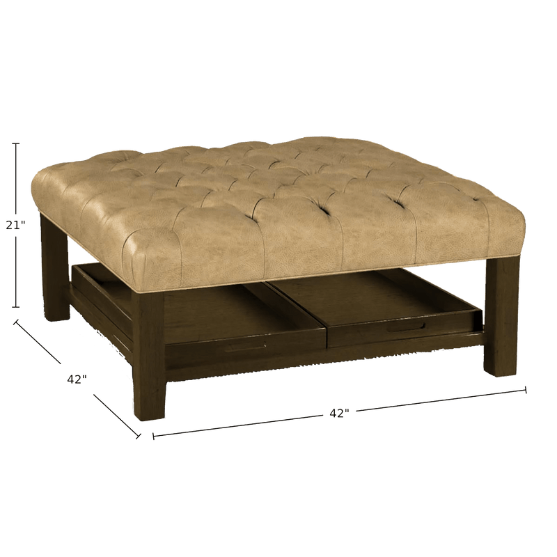 Cristle Genuine Leather Ottoman - Made in U.S.A. - Coja