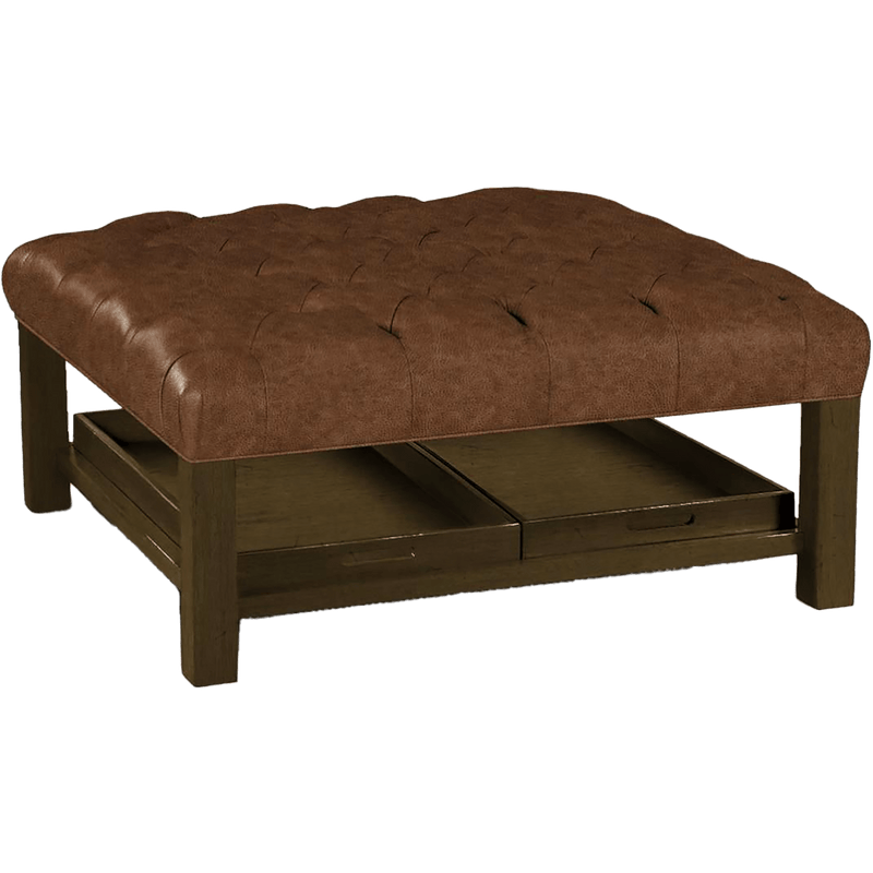 Cristle Genuine Leather Ottoman - Made in U.S.A. - Coja