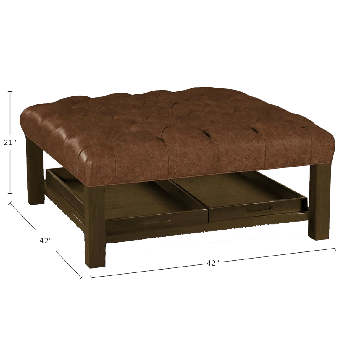 Cristle Genuine Leather Ottoman - Made in U.S.A. - Coja