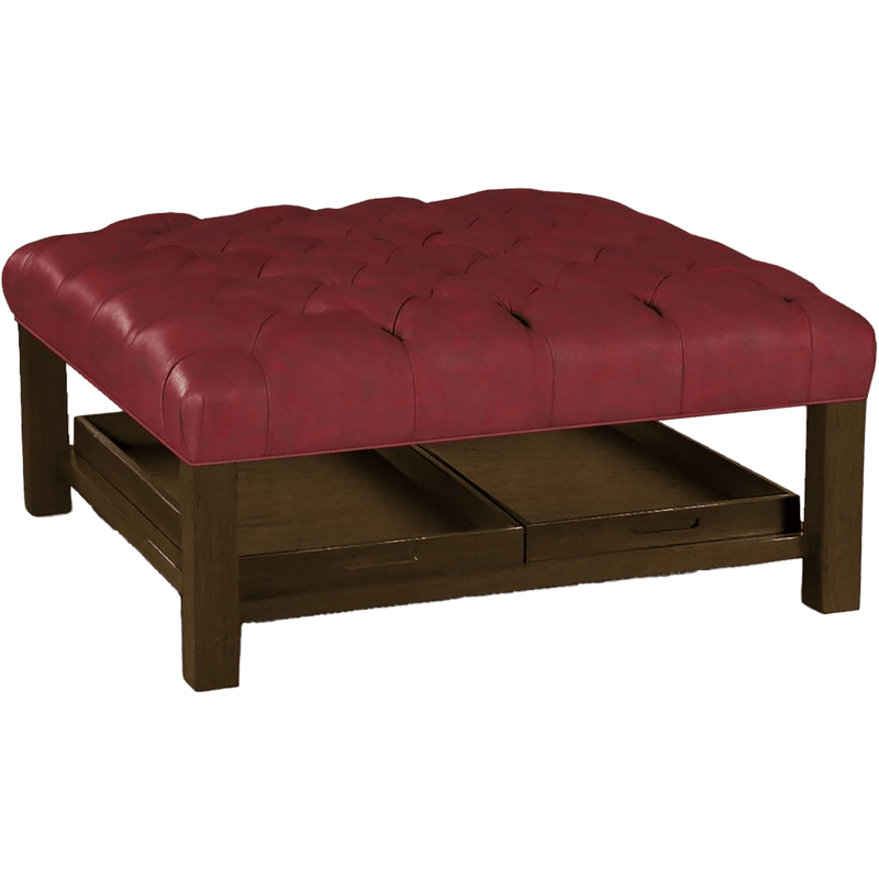 Cristle Genuine Leather Ottoman - Made in U.S.A. - Coja