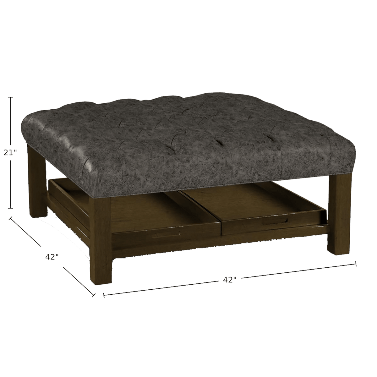 Cristle Genuine Leather Ottoman - Made in U.S.A. - Coja