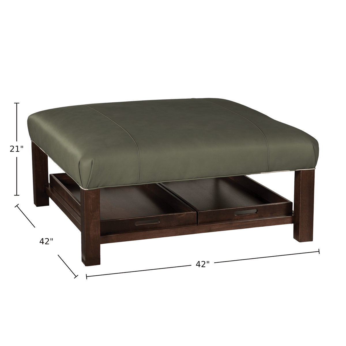 Damarri Genuine Leather Oversized Ottoman - Made in U.S.A. - Coja