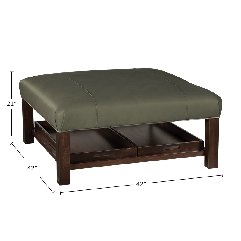 Damarri Genuine Leather Oversized Ottoman - Made in U.S.A. - Coja