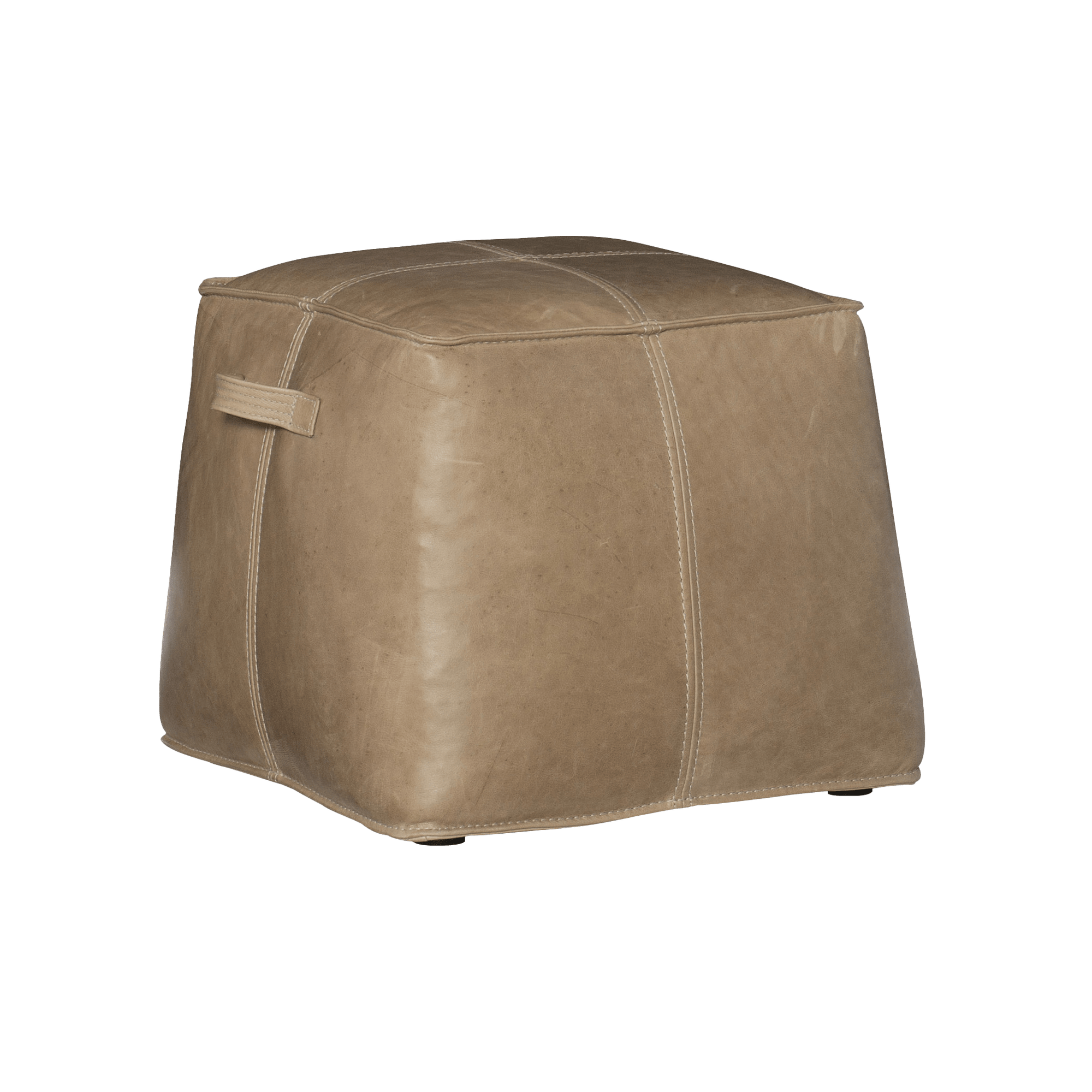 Daxton Small Leather Ottoman - Coja