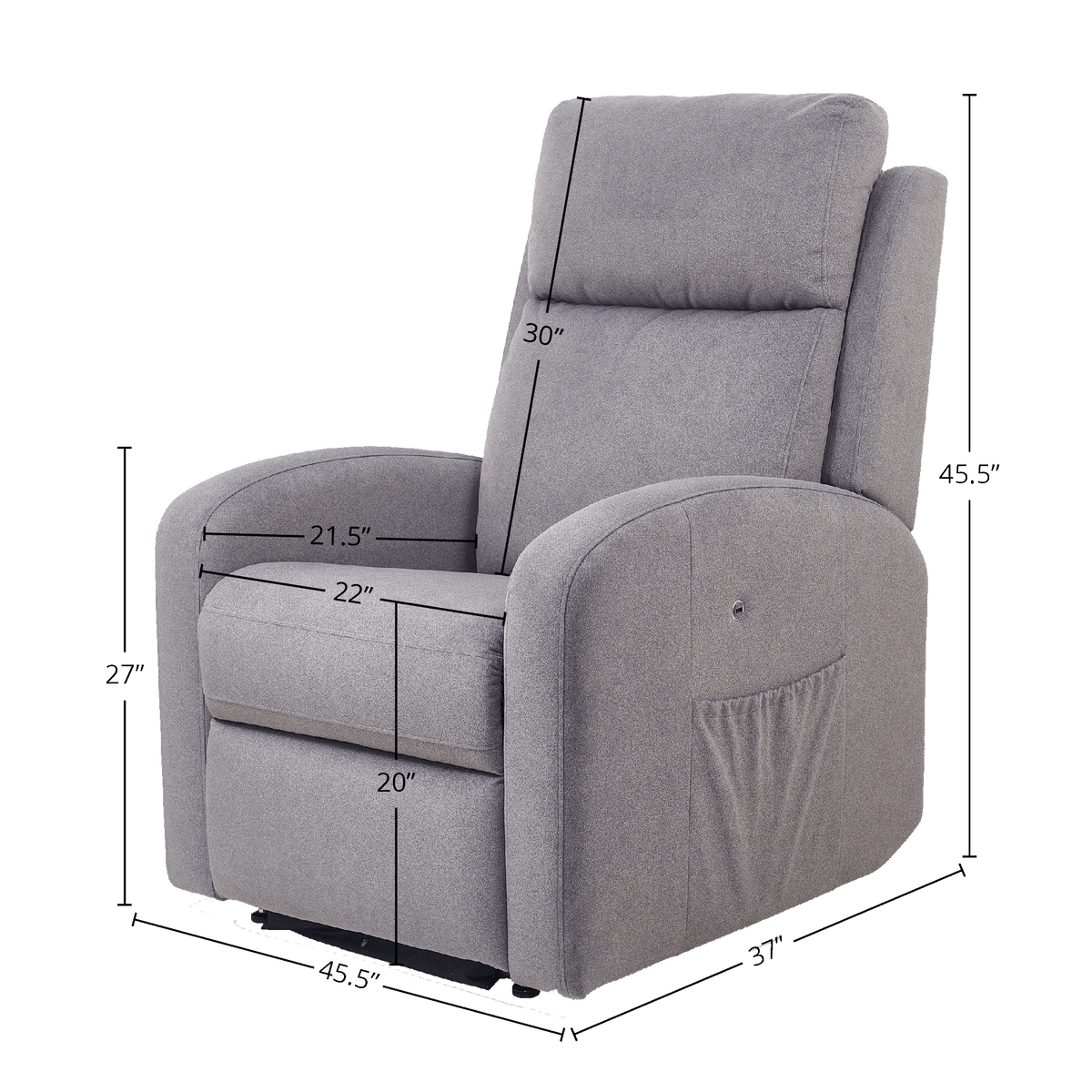 Deats Power Headrest and Lumbar Wellness Recliner, Fabric - Coja