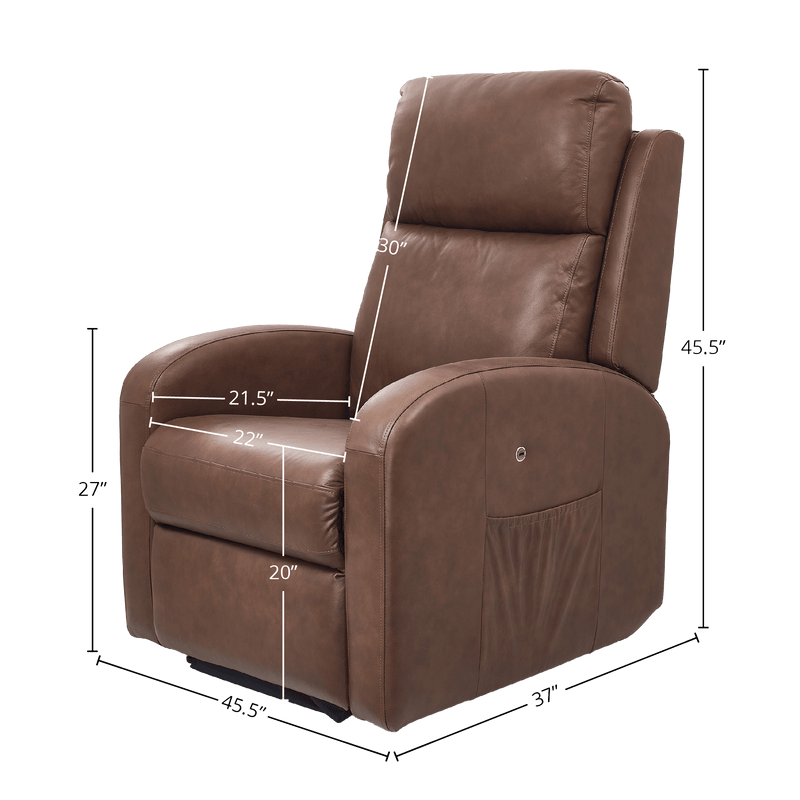 Deats Power Headrest and Lumbar Wellness Recliner, Leather