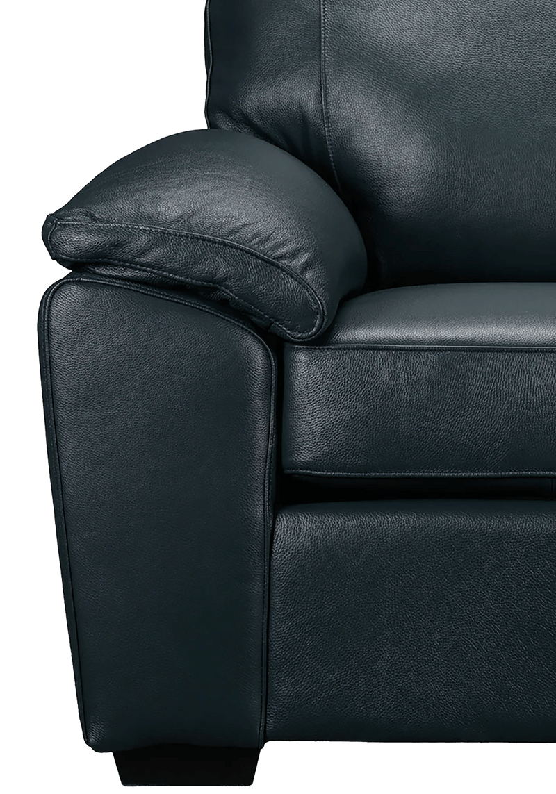Deston Leather Sofa, Loveseat and Chair Set, Navy Blue - Coja