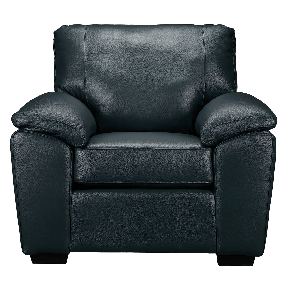 Deston Leather Sofa, Loveseat and Chair Set, Navy Blue - Coja