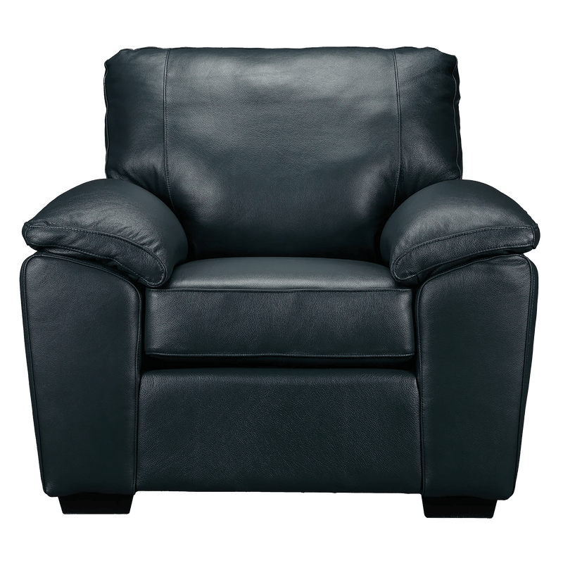 Deston Leather Sofa, Loveseat and Chair Set, Navy Blue - Coja