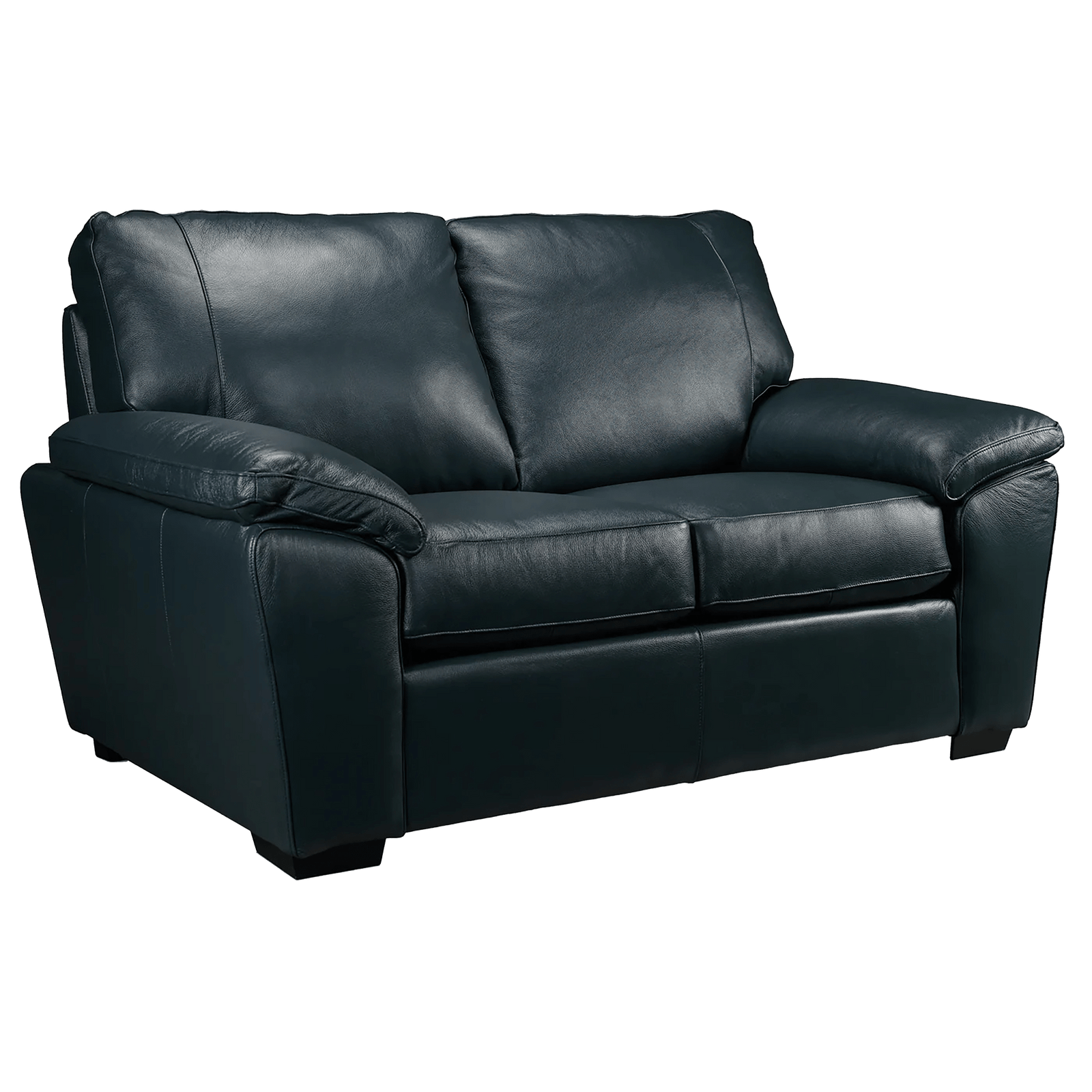 Deston Leather Loveseat, Navy Blue