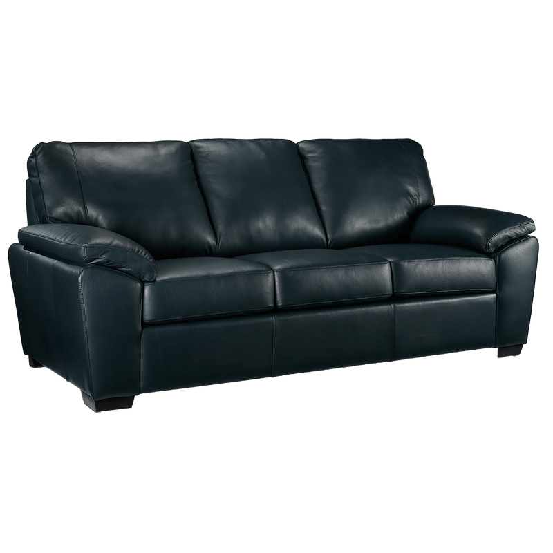 Deston Leather Sofa, Loveseat and Chair Set, Navy Blue - Coja