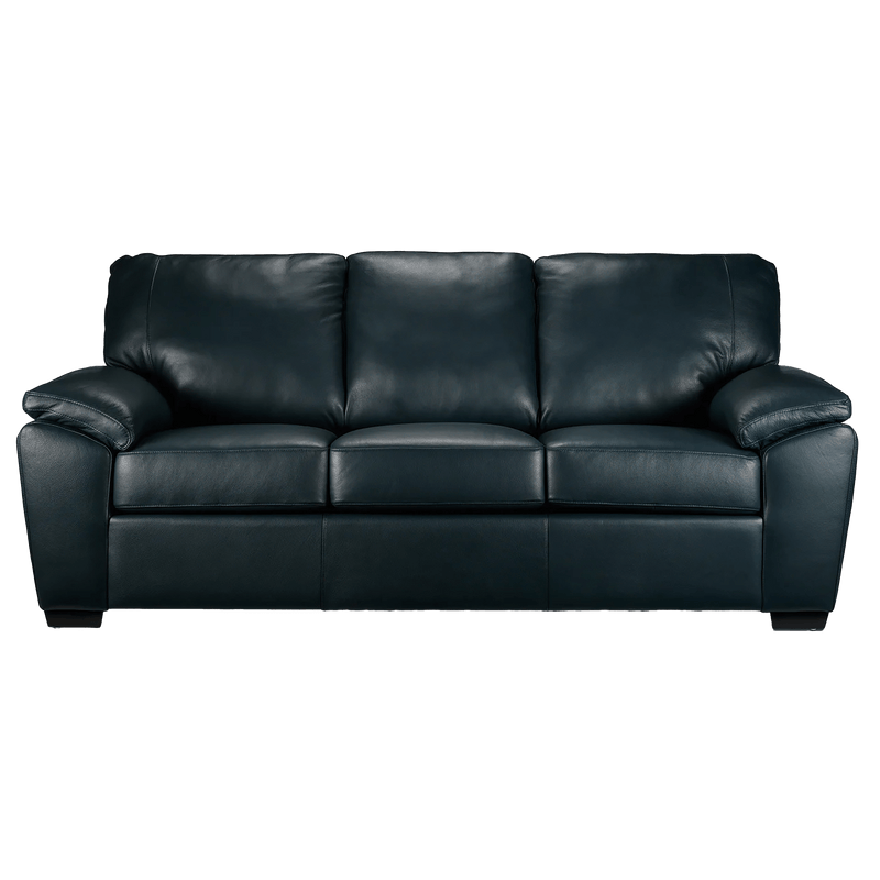 Deston Leather Sofa, Loveseat and Chair Set, Navy Blue - Coja