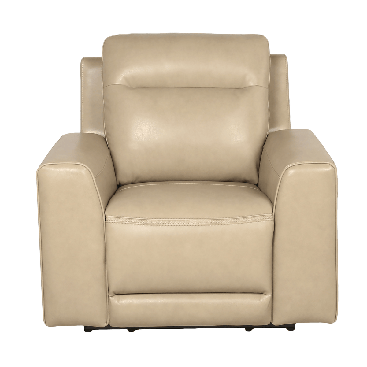 Deurne Leather Power Recliner Chair with Articulating , headrest, Beige