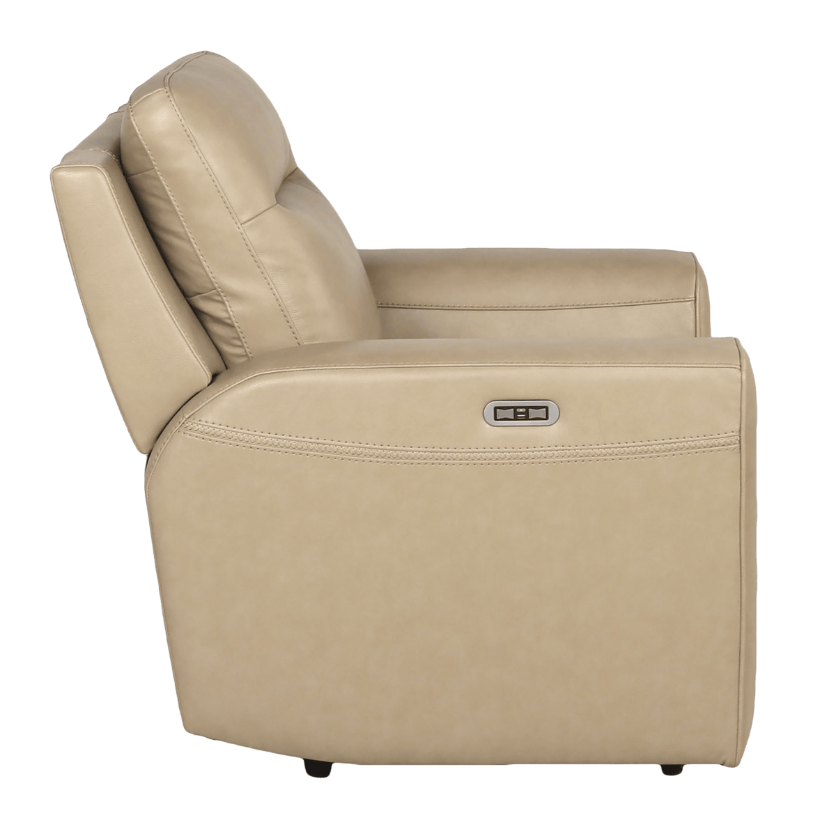 Deurne Leather Power Recliner Chair with Articulating , headrest, Beige