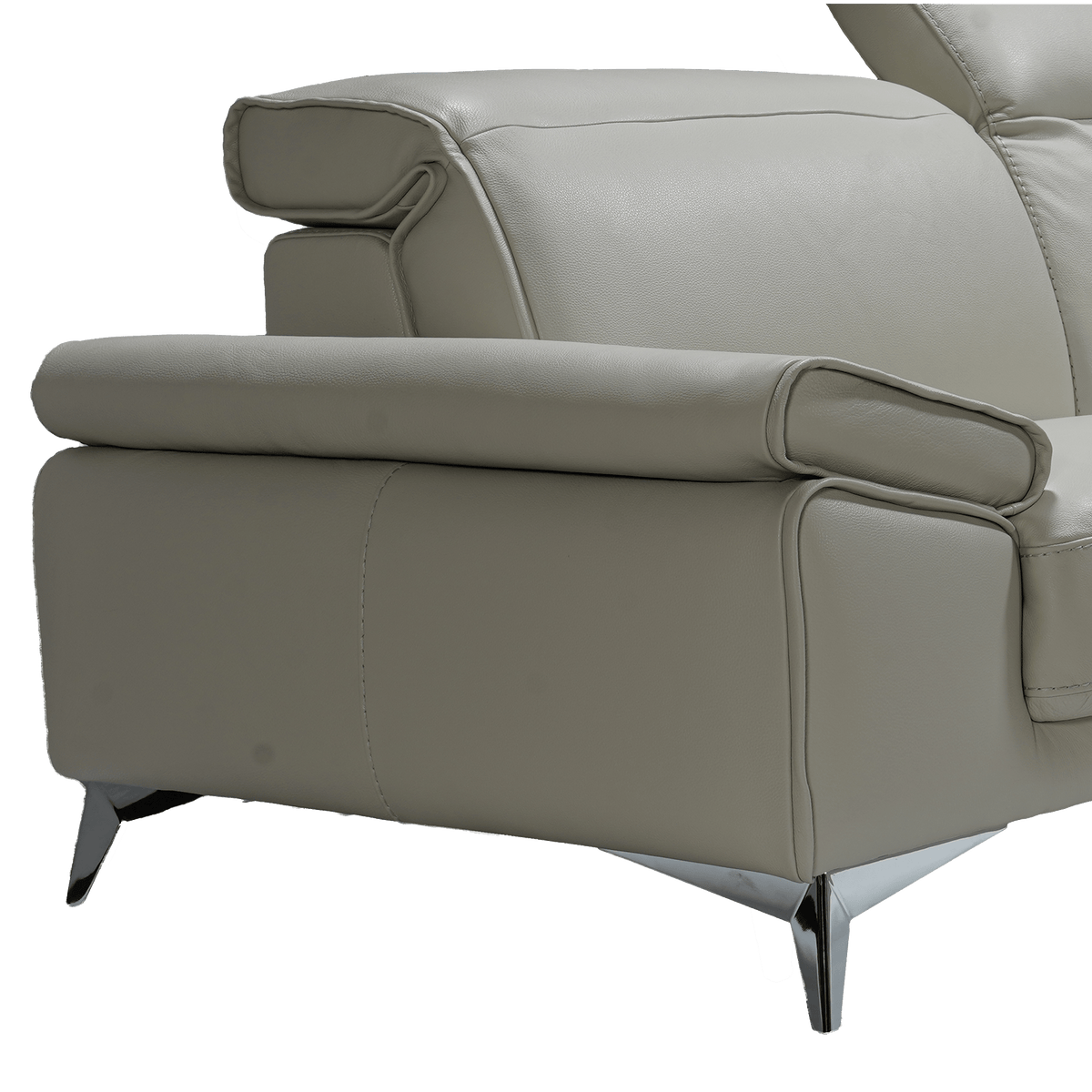 Donatella Italian Leather Sofa in Light Gray - Coja