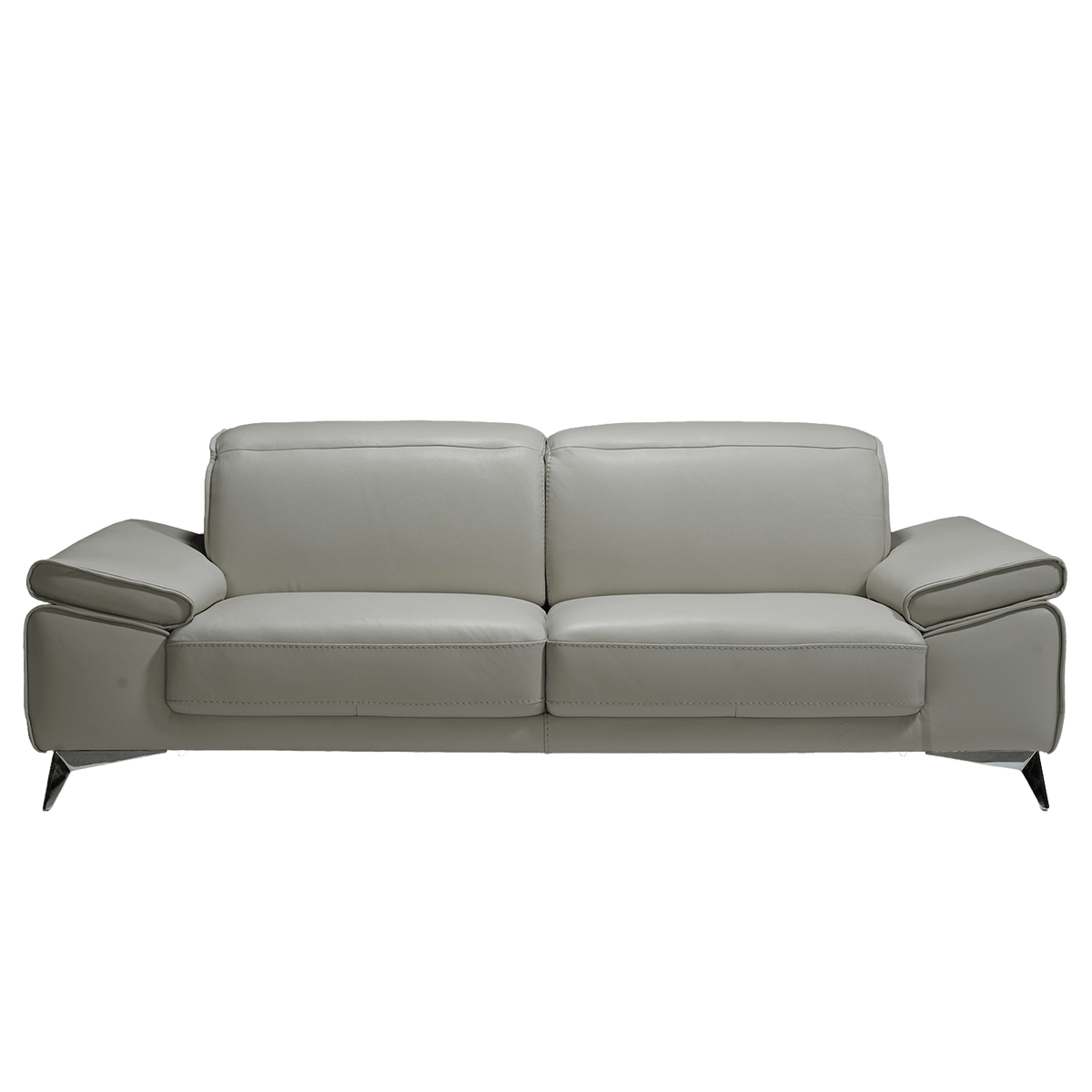 Donatella Italian Leather Sofa in Light Gray - Coja