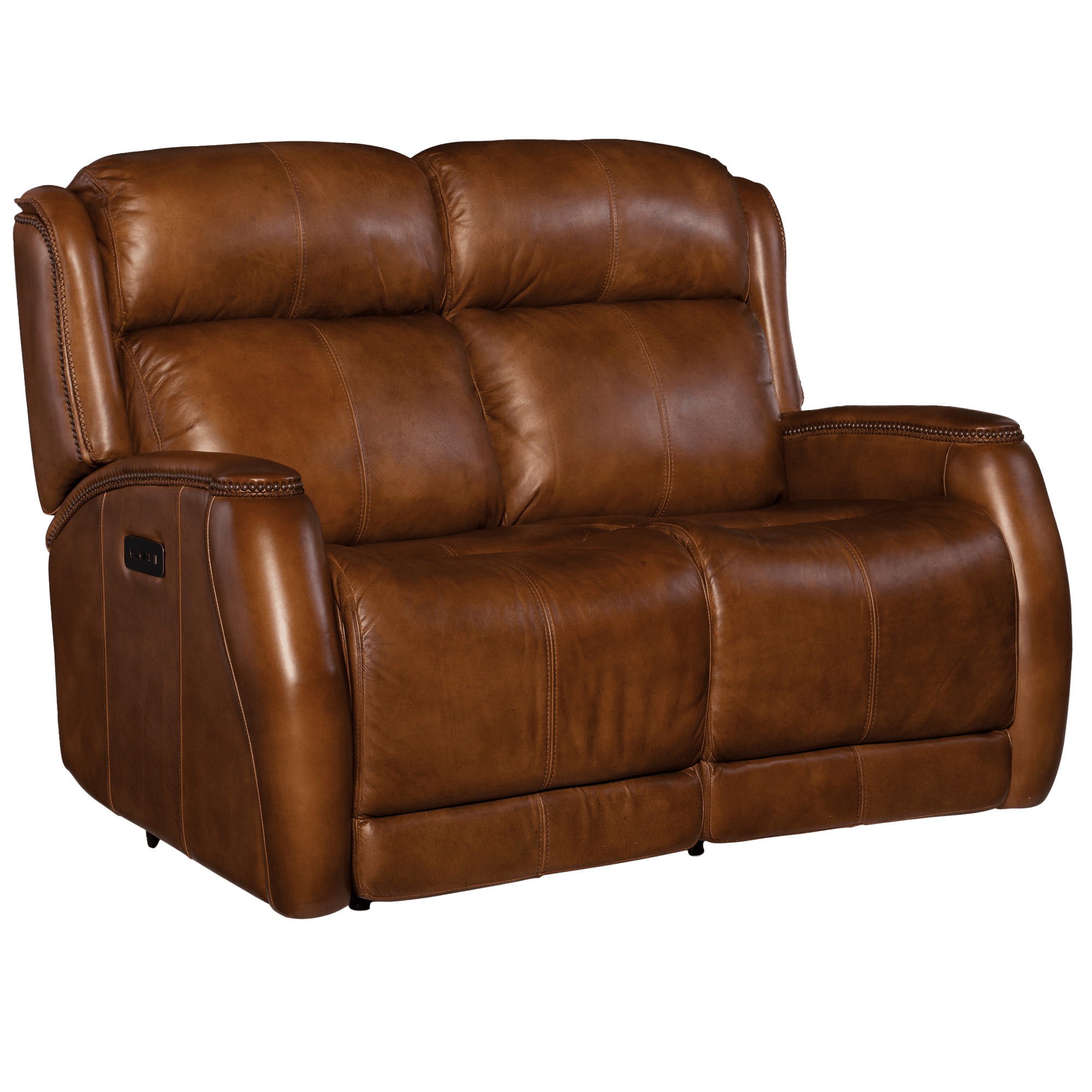 Ediva 58.25" Wide Upholstered Leather Loveseat, Brown - Coja