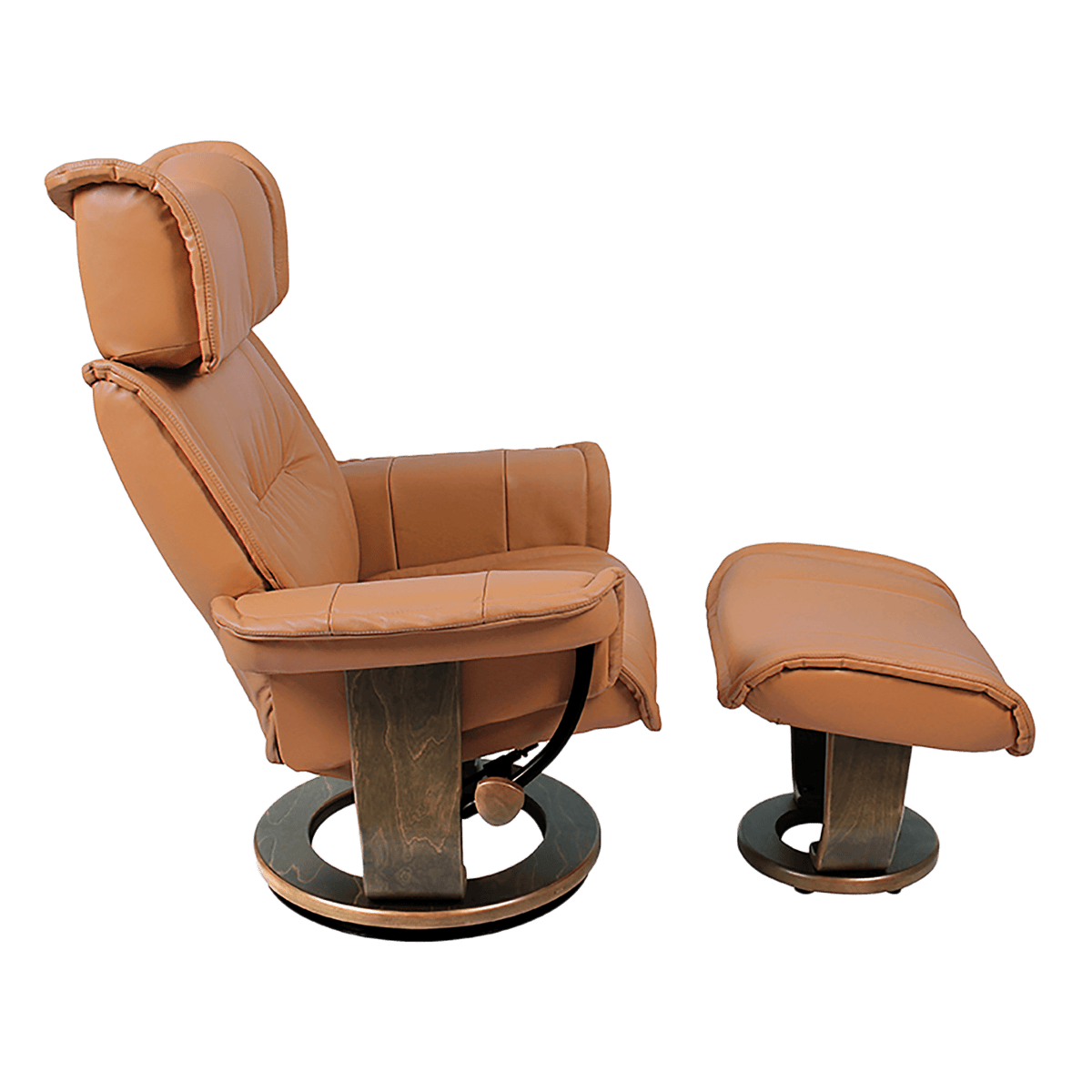 Elisia Upholstered Swivel Recliner and Ottoman - Coja