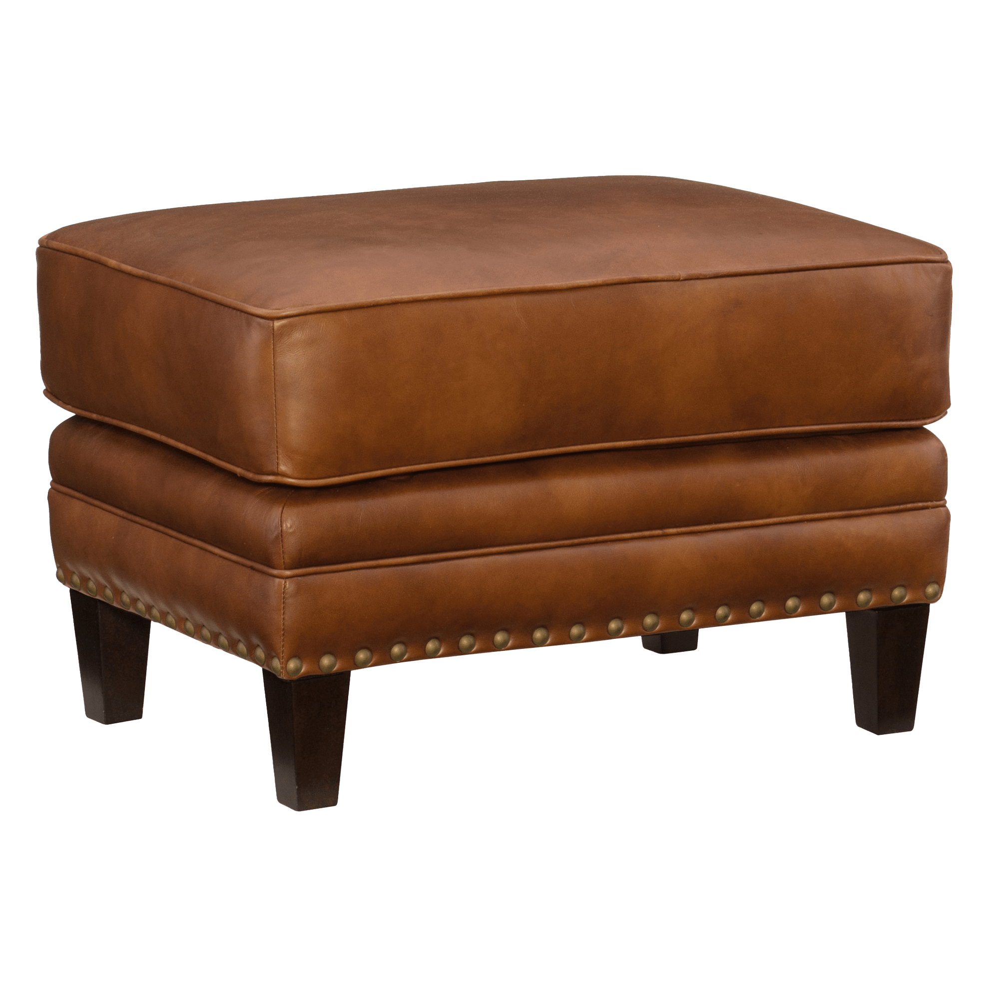 Elpido Leather Ottoman, Brown
