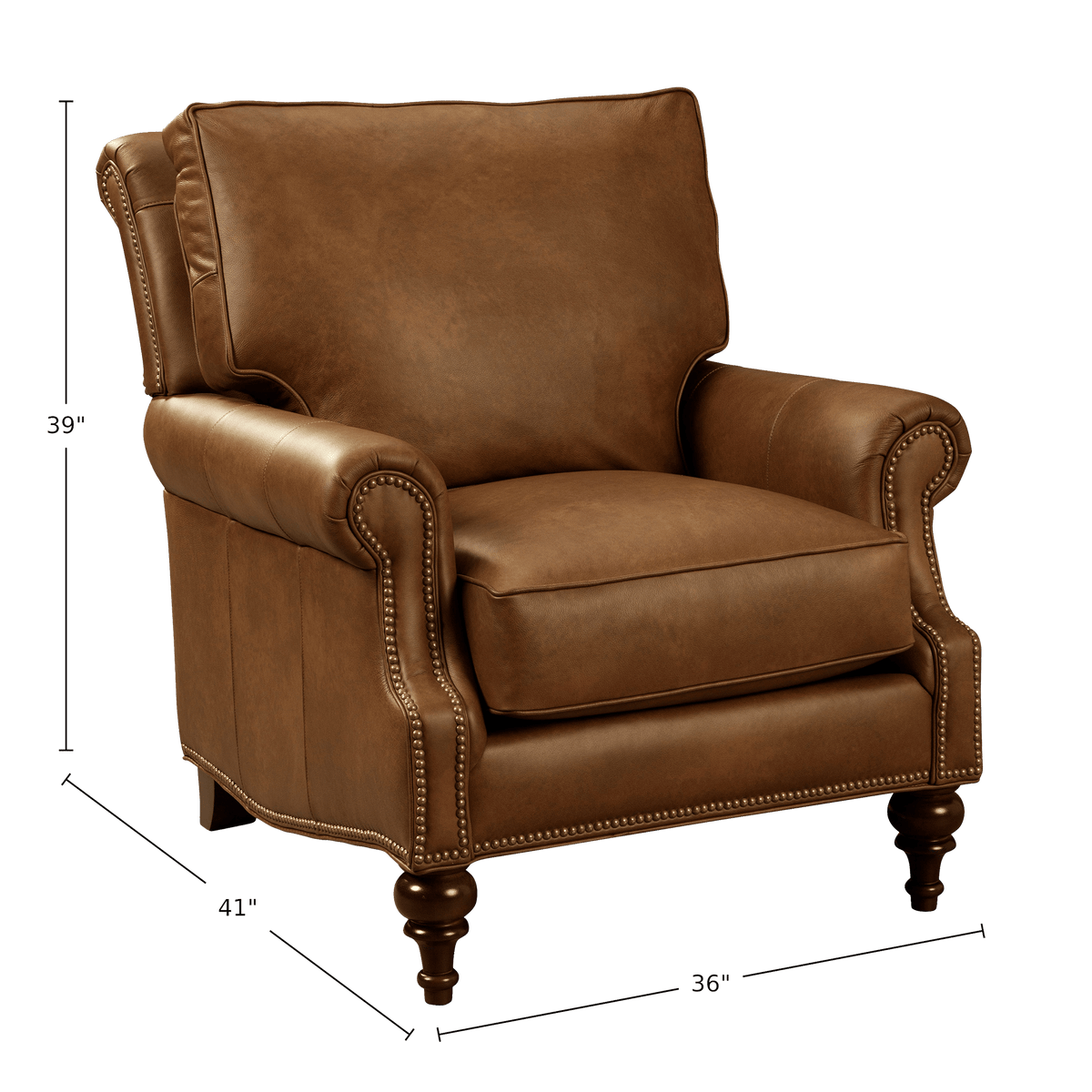 Everleigh Genuine Leather Armchair - Made in U.S.A. - Coja