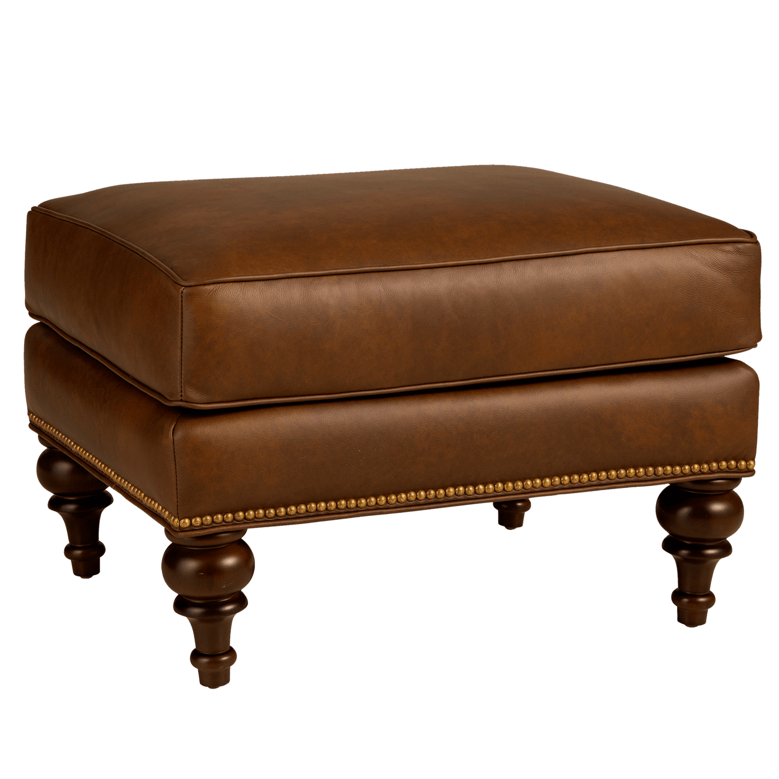Everleigh Genuine Leather Ottoman - Made in U.S.A.