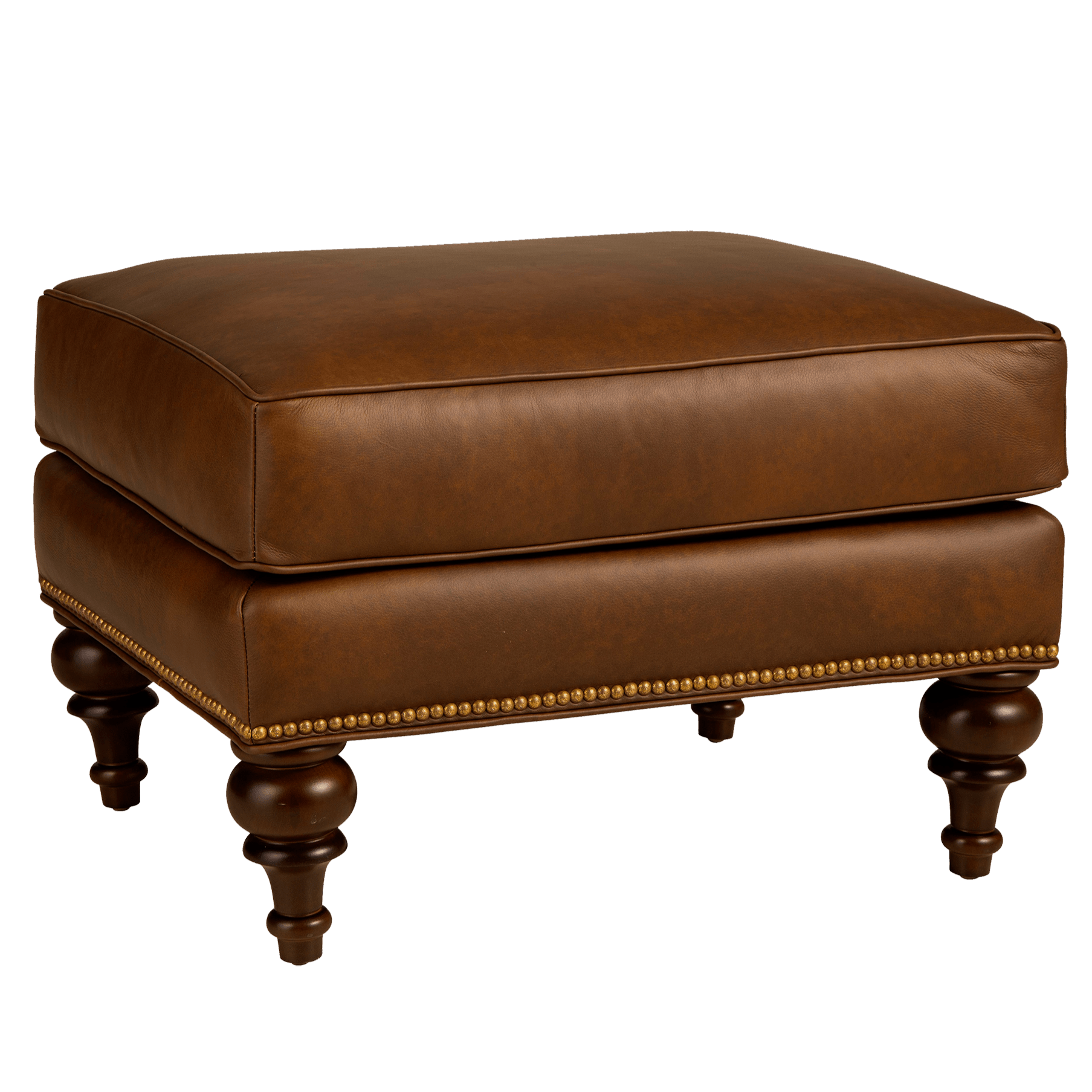 Everleigh Genuine Leather Ottoman - Made in U.S.A.