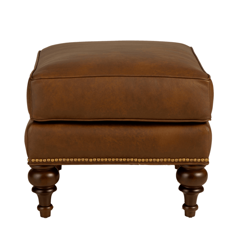 Everleigh Genuine Leather Ottoman - Made in U.S.A. - Coja