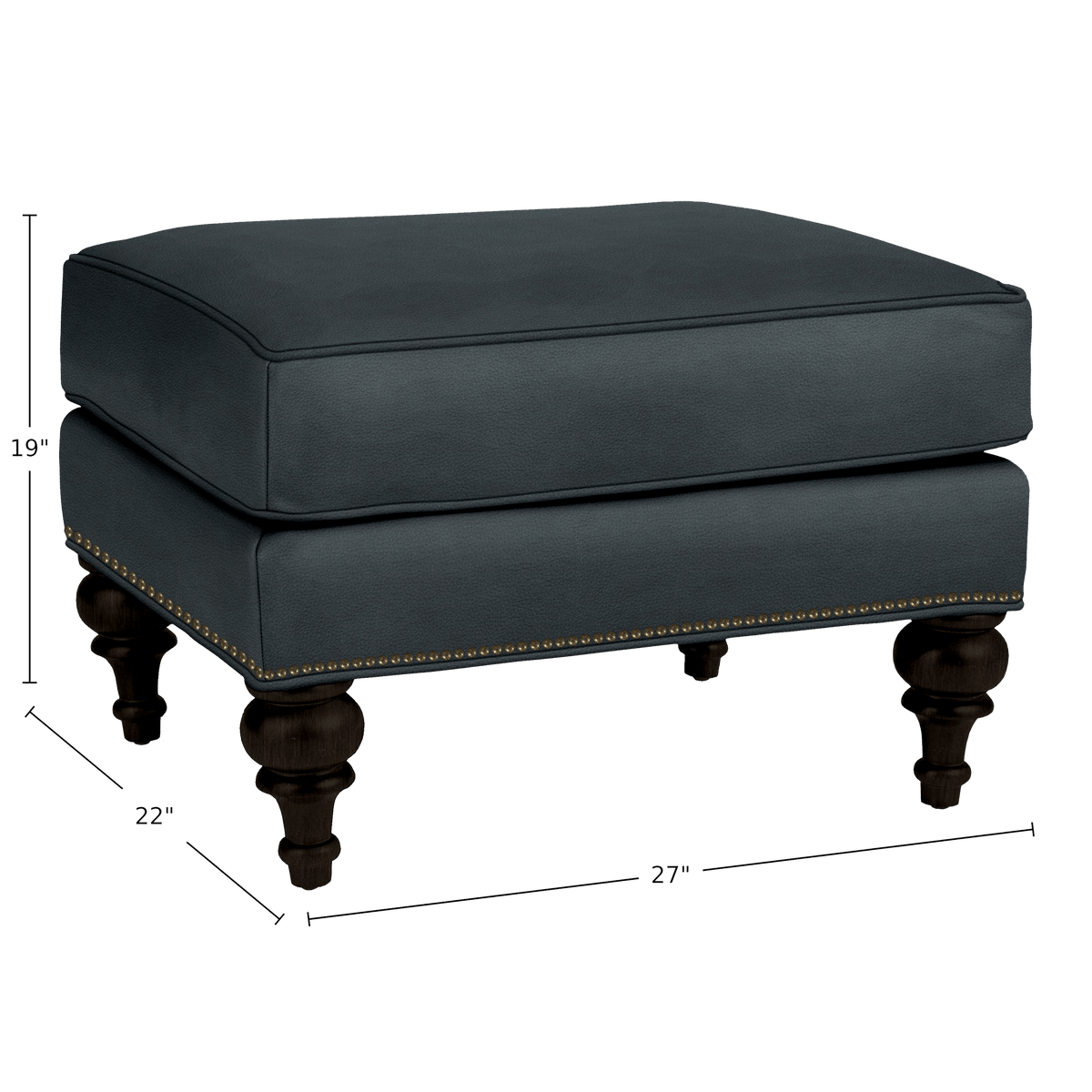 Everleigh Genuine Leather Ottoman - Made in U.S.A. - Coja