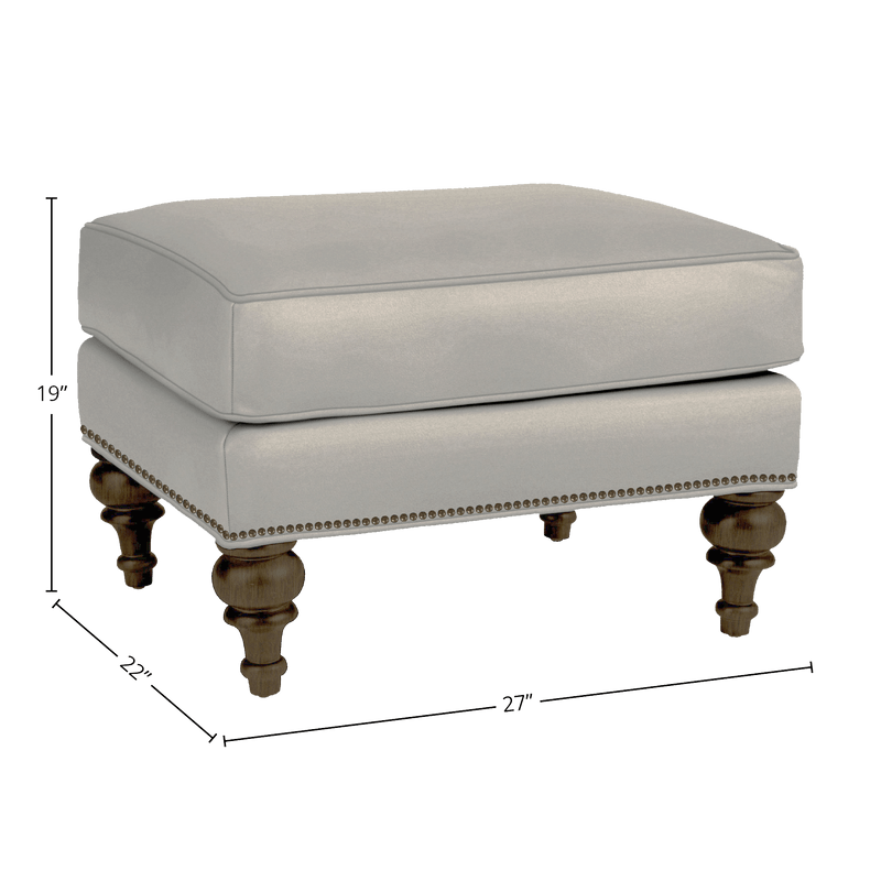 Everleigh Genuine Leather Ottoman - Made in U.S.A. - Coja