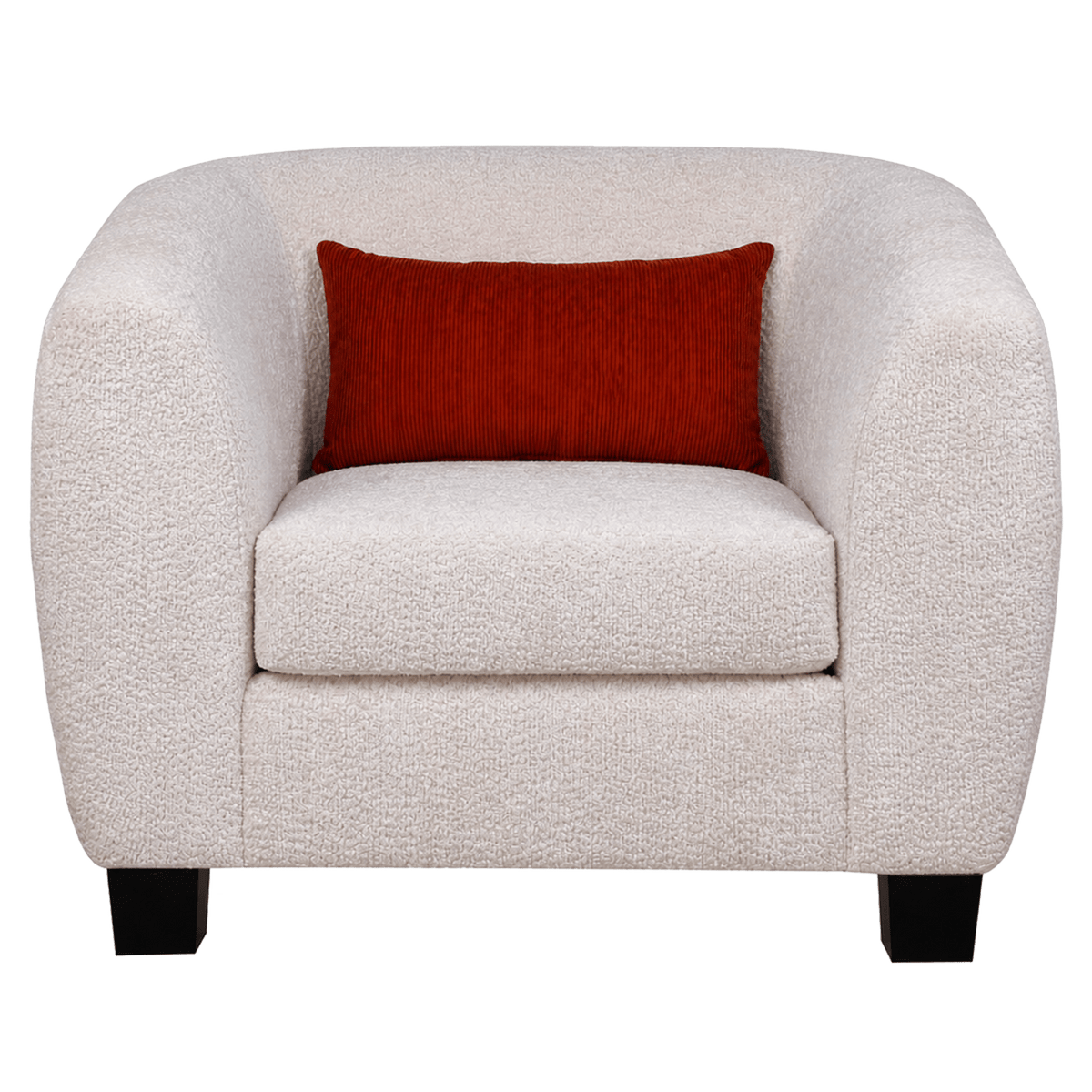 Everrest Fabric Chair with Accent Cushions, Cream - Coja