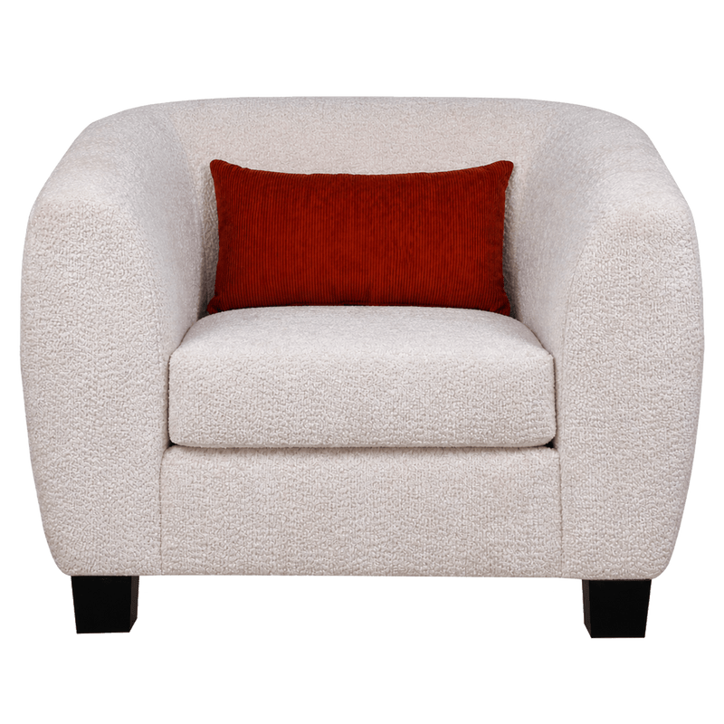 Everrest Fabric Sofa and Two Chair Set with Accent Cushions, Cream - Coja