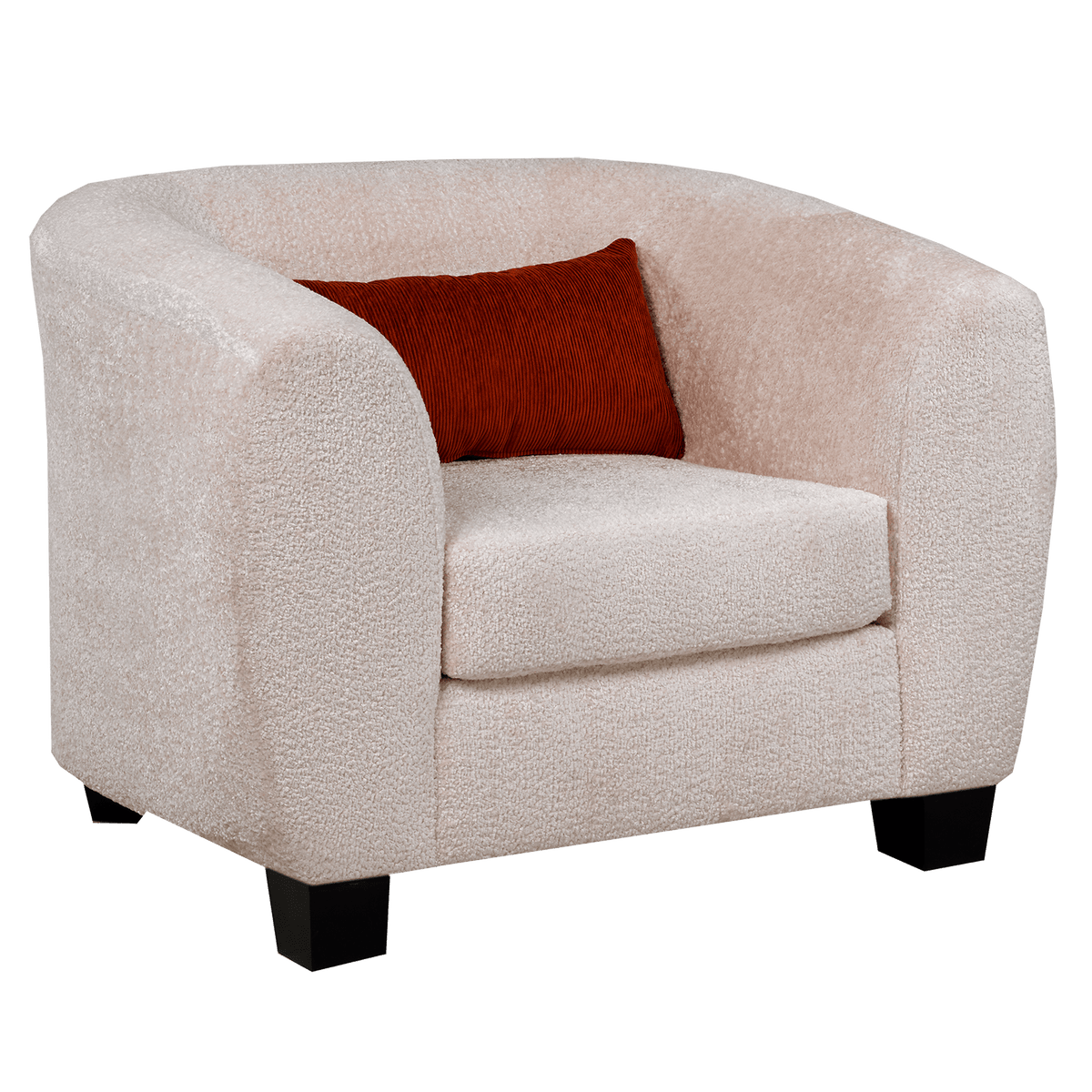 Everrest Fabric Sofa and Chair Set with Accent Cushions, Cream - Coja