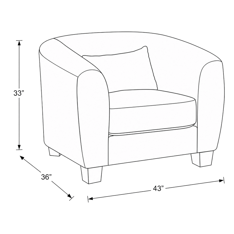 Everrest Fabric Sofa and Chair Set with Accent Cushions, Cream - Coja