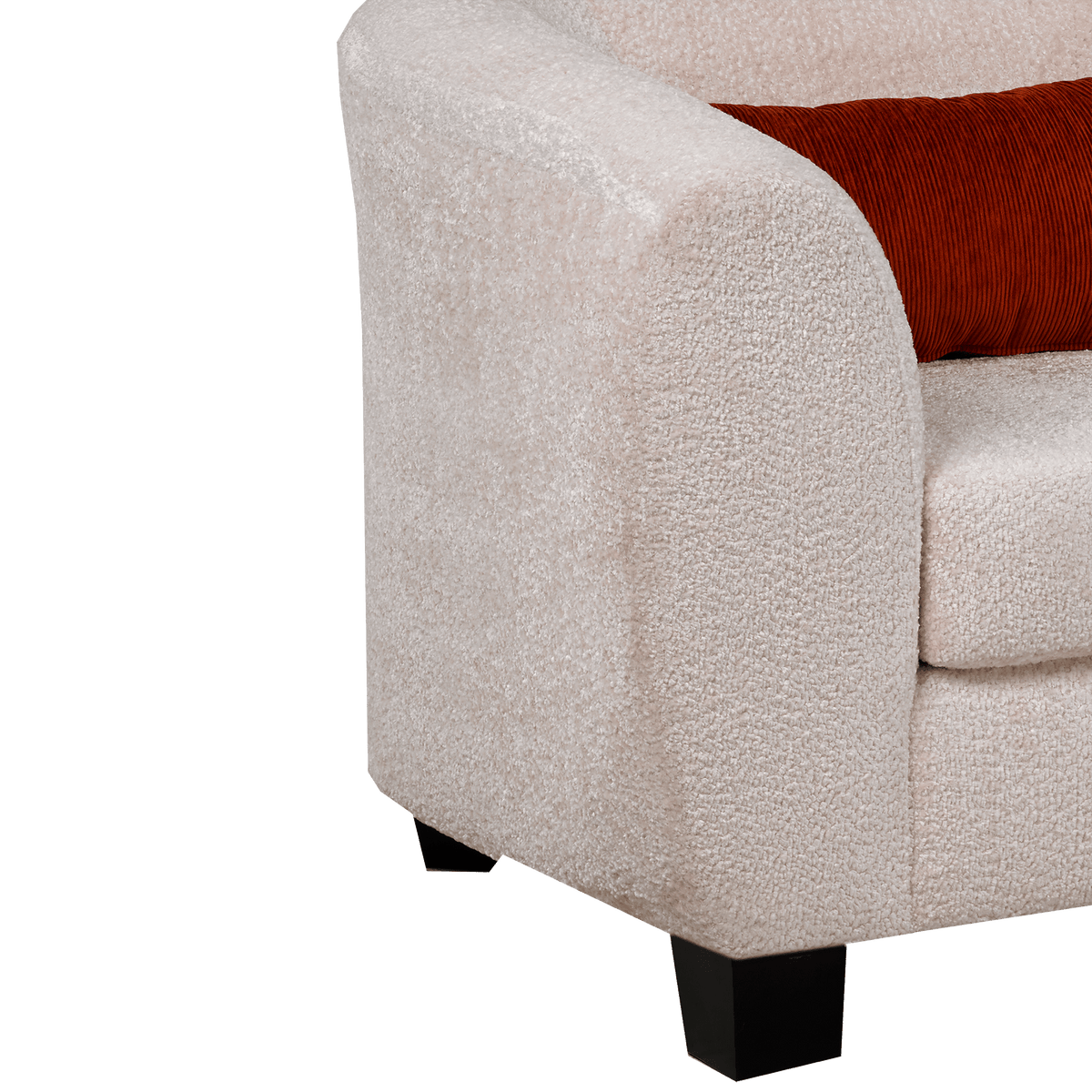 Everrest Fabric Sofa with Accent Cushions, Cream - Coja