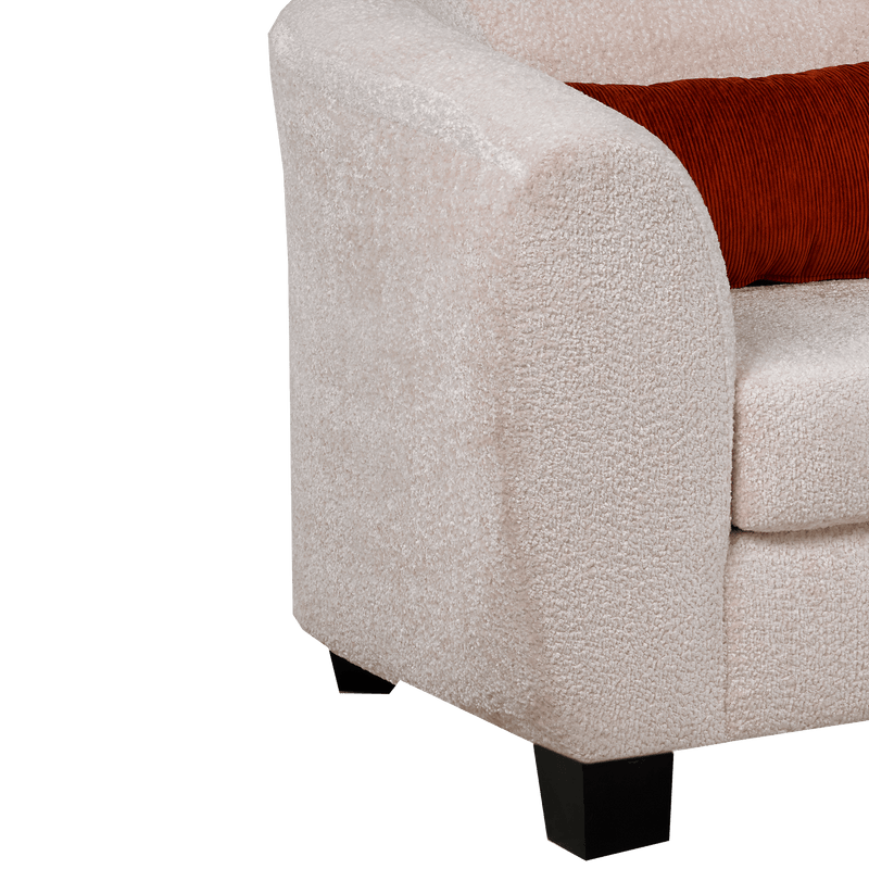Everrest Fabric Chair with Accent Cushions, Cream - Coja