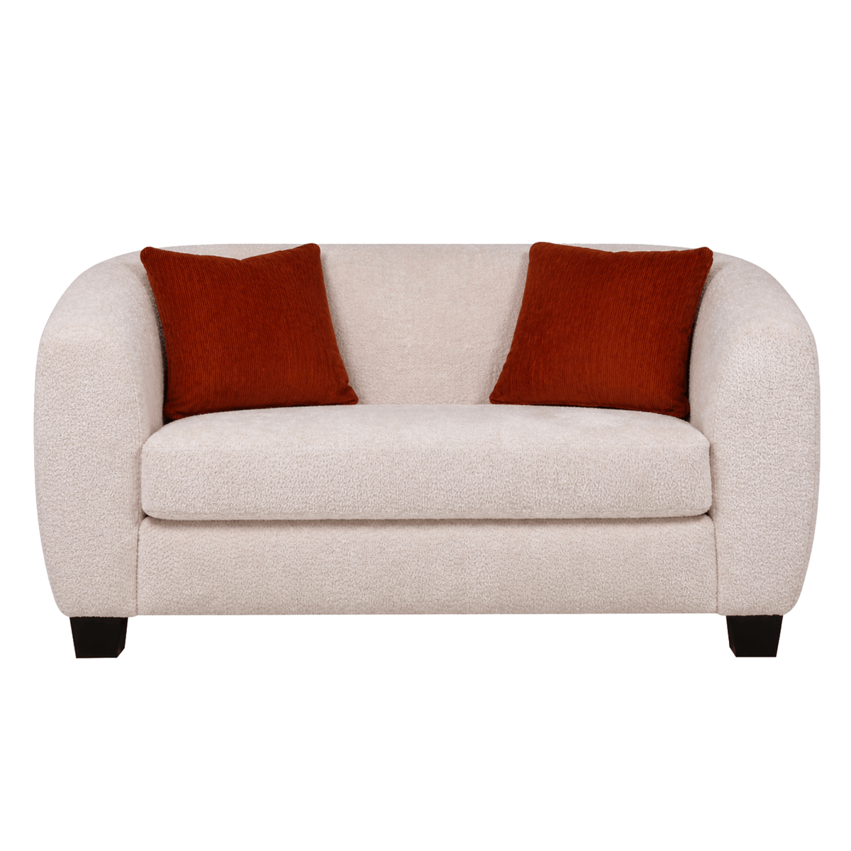 Everrest Fabric Loveseat with Accent Cushions, Cream - Coja