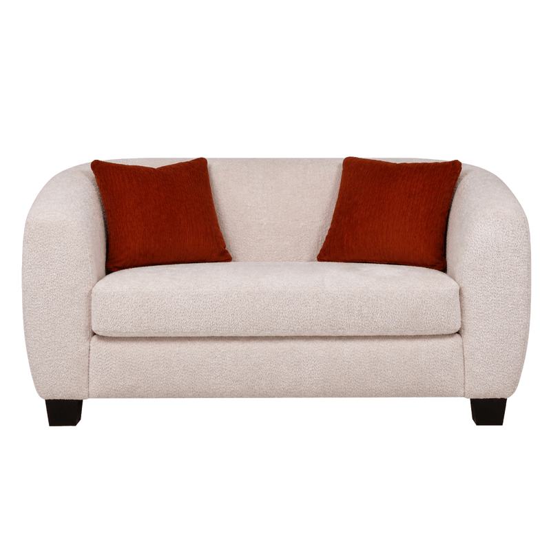 Everrest Fabric Sofa and Loveseat Set with Accent Cushions, Cream - Coja