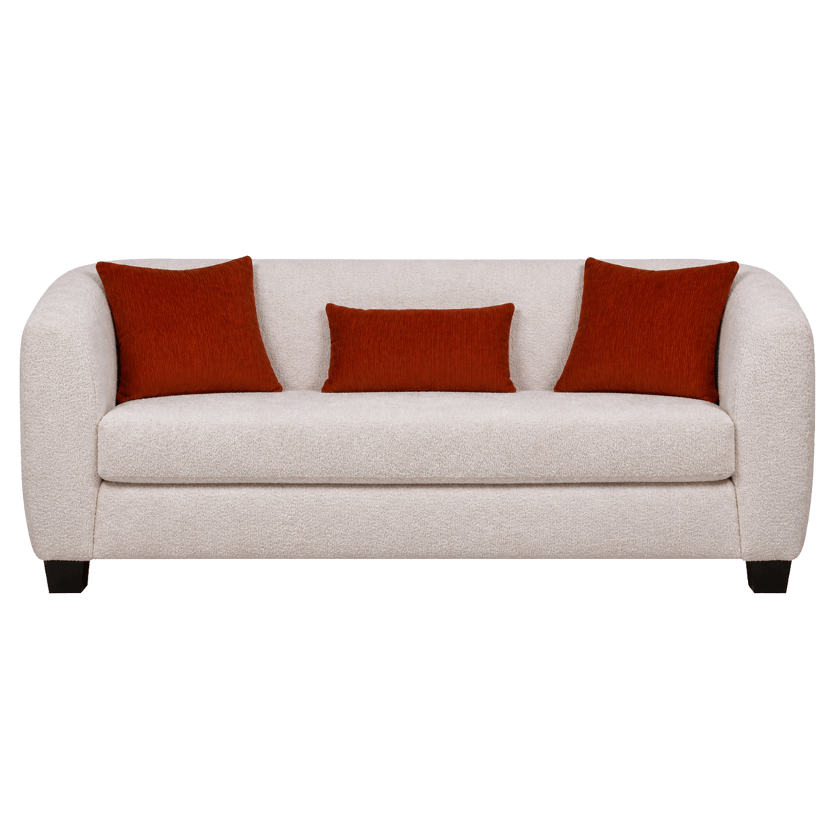 Everrest Fabric Sofa with Accent Cushions, Cream - Coja