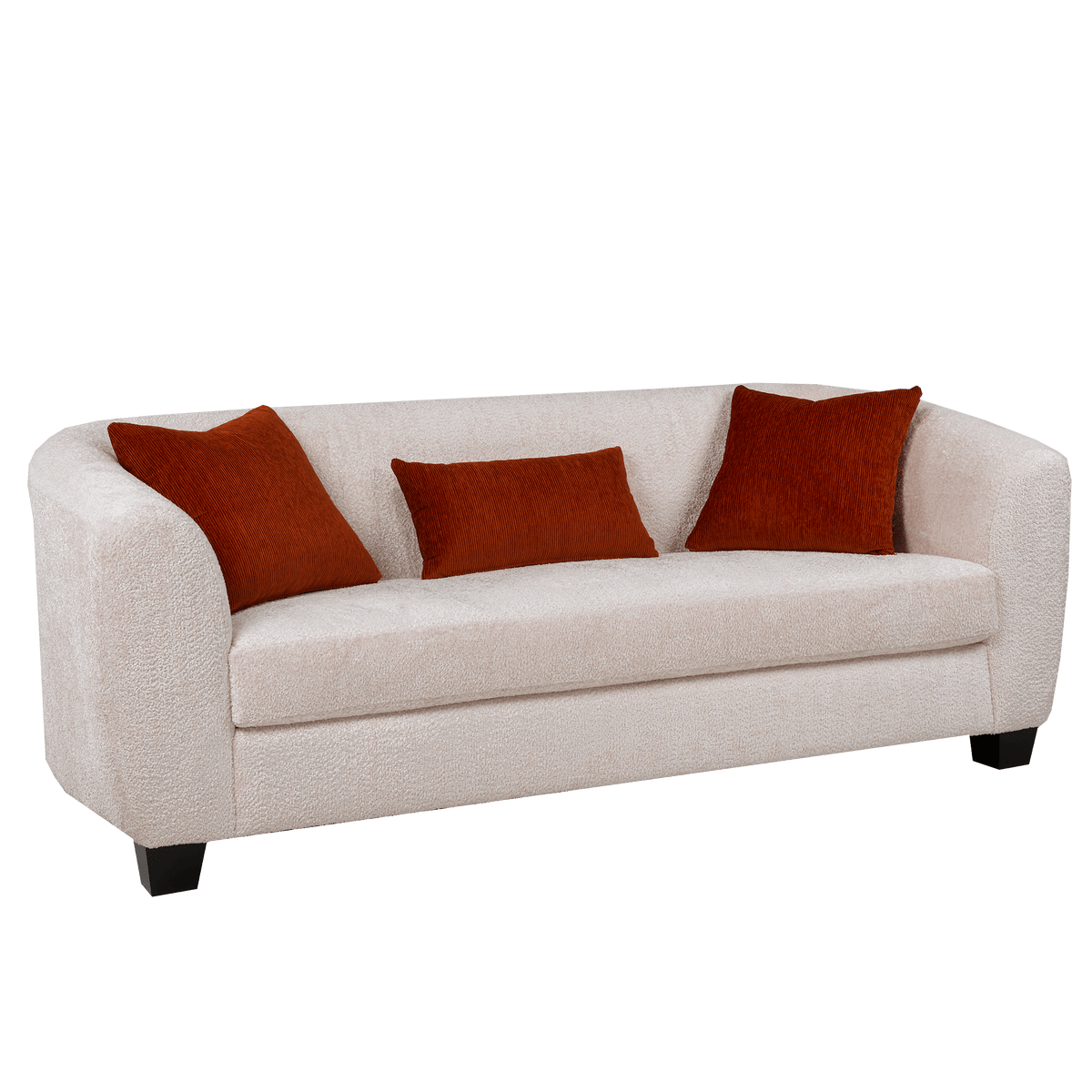 Everrest Fabric Sofa and Loveseat Set with Accent Cushions, Cream - Coja