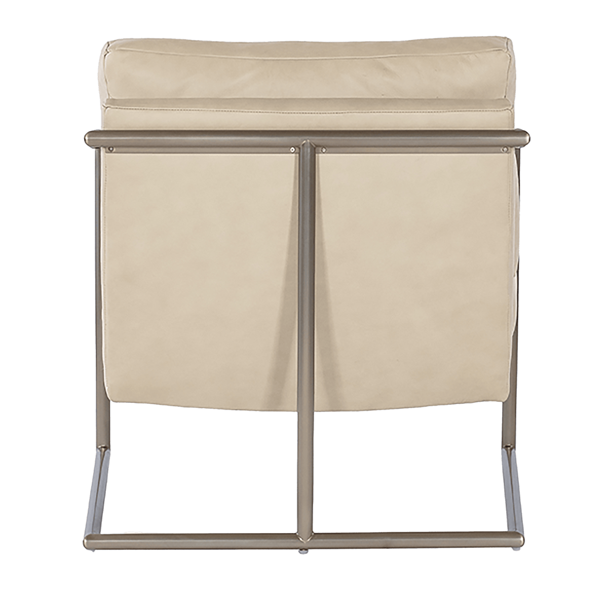 Faulkton Leather and Metal Chair, Cream