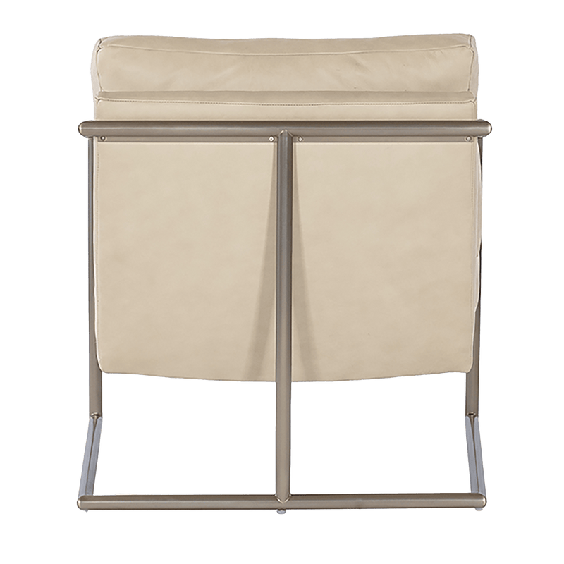 Faulkton Leather and Metal Chair, Cream