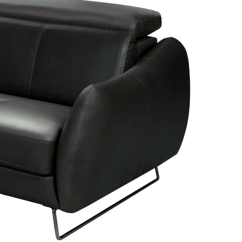Firenze Italian Leather Sectional with Chaise – Dark Gray - Coja
