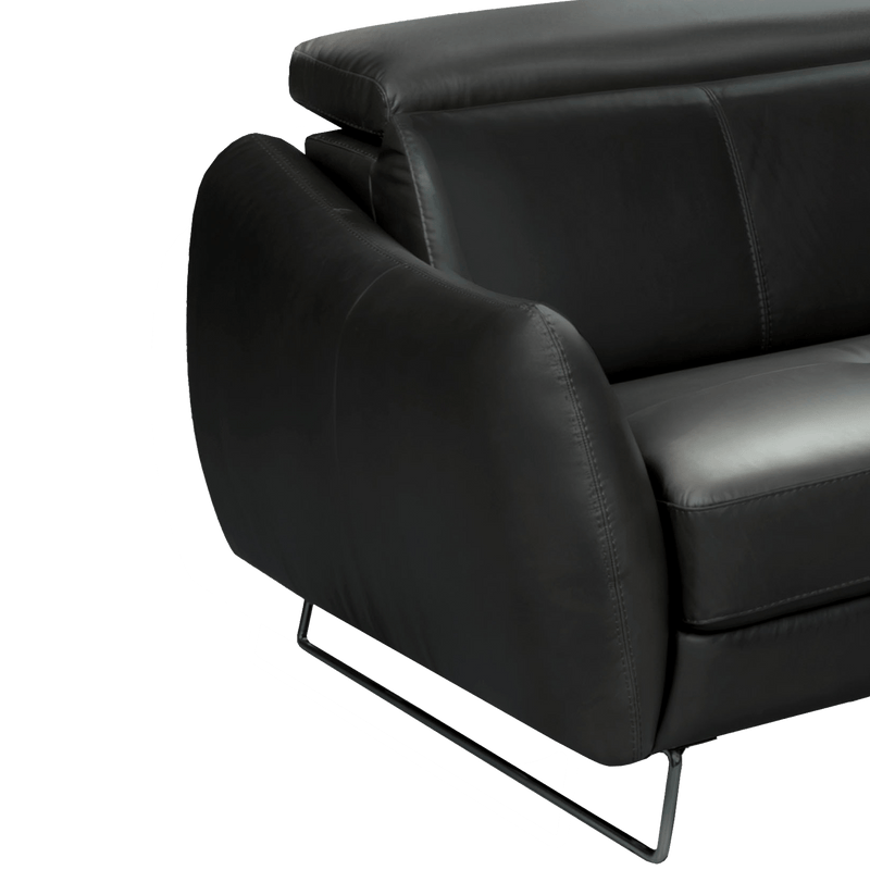 Firenze Italian Leather Sectional with Chaise – Dark Gray - Coja