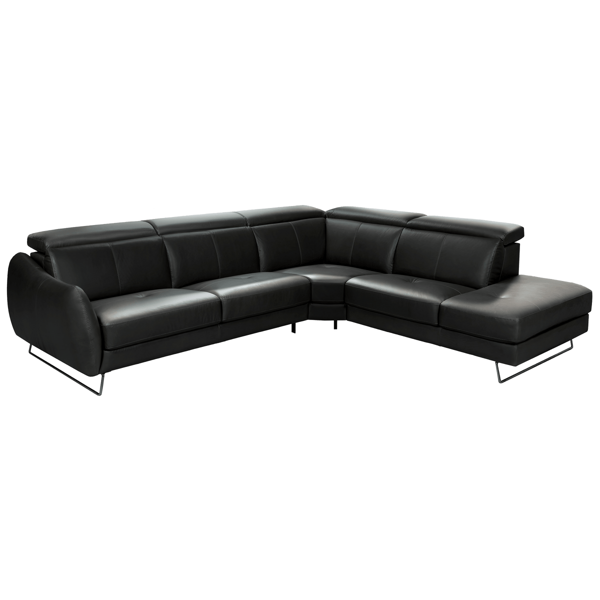 Firenze Italian Leather Sectional with Chaise – Dark Gray - Coja