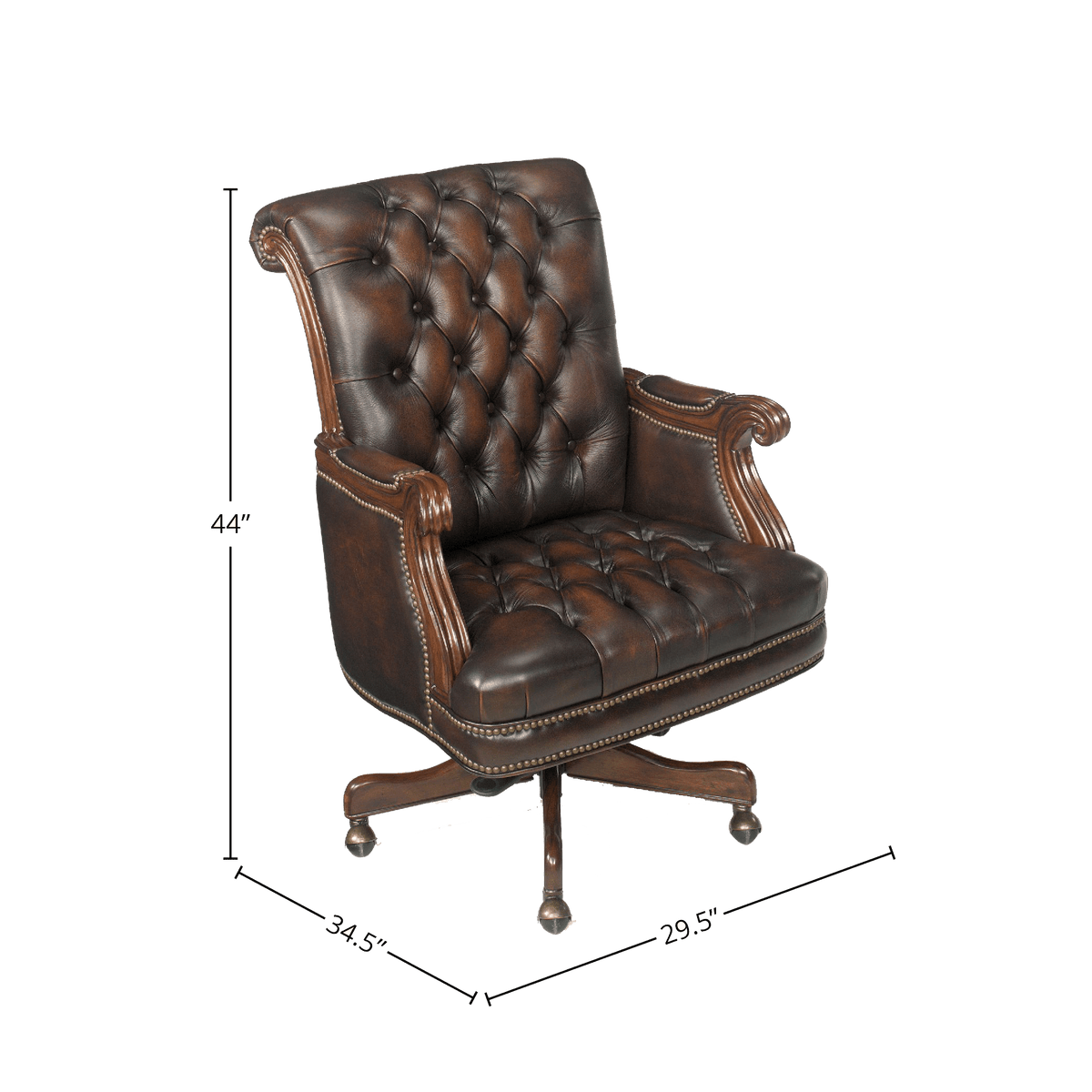 Gerardo Leather Office Chair, Brown - Coja