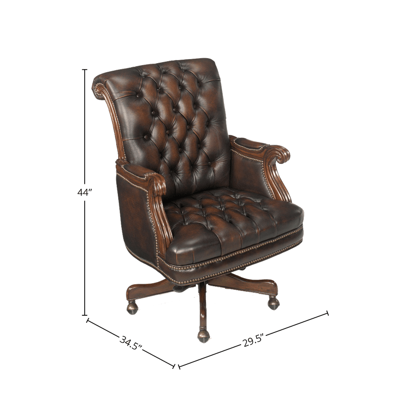 Gerardo Leather Office Chair, Brown - Coja