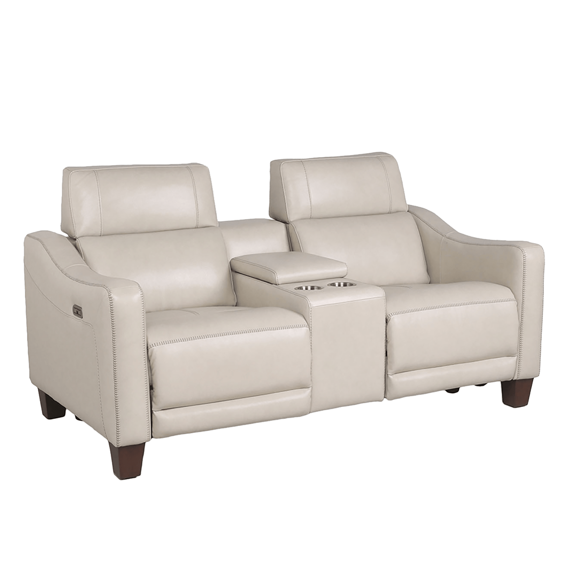 Galapa Leather Power Reclining Loveseat, Ivory