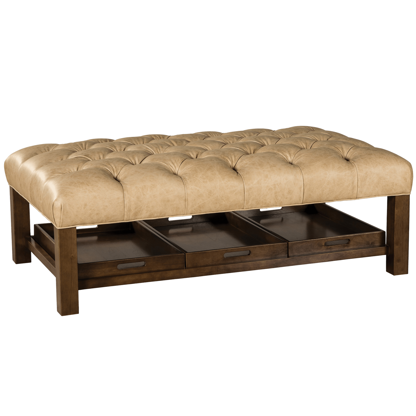 Gavriell Genuine Leather Large Ottoman - Made in U.S.A. - Coja