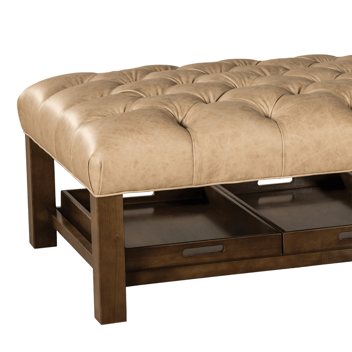 Gavriell Genuine Leather Large Ottoman - Made in U.S.A. - Coja